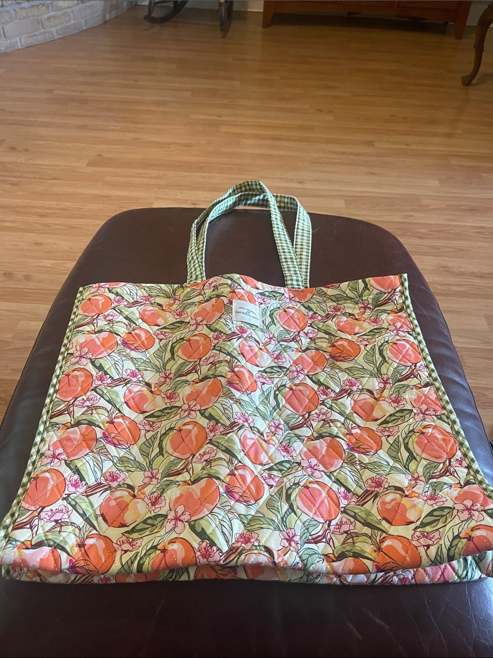 Vera Bradley peach blossom and nectar Quilted Floral Tote Bag